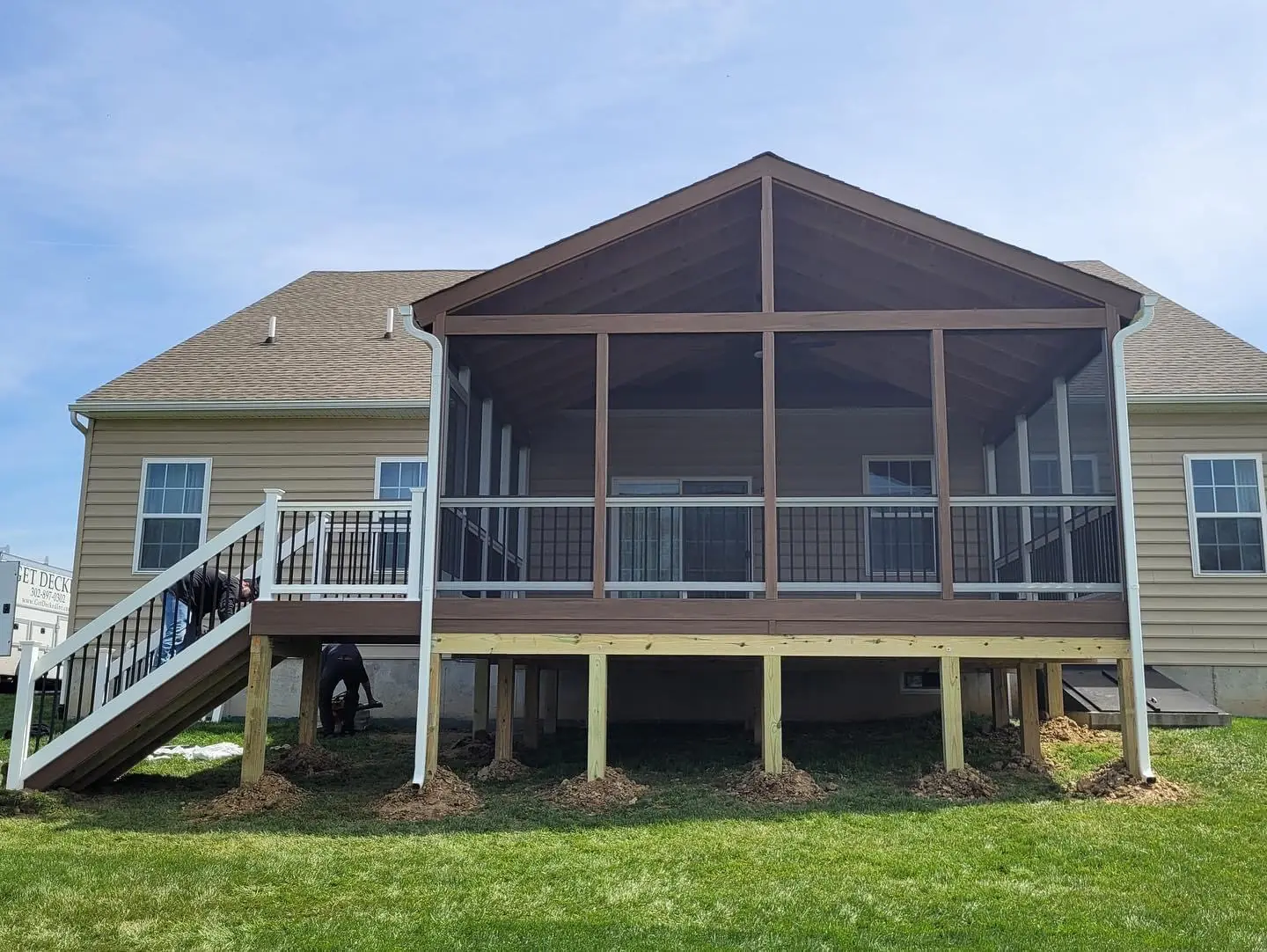 Screened porch with cedar ceiling by ProDecks